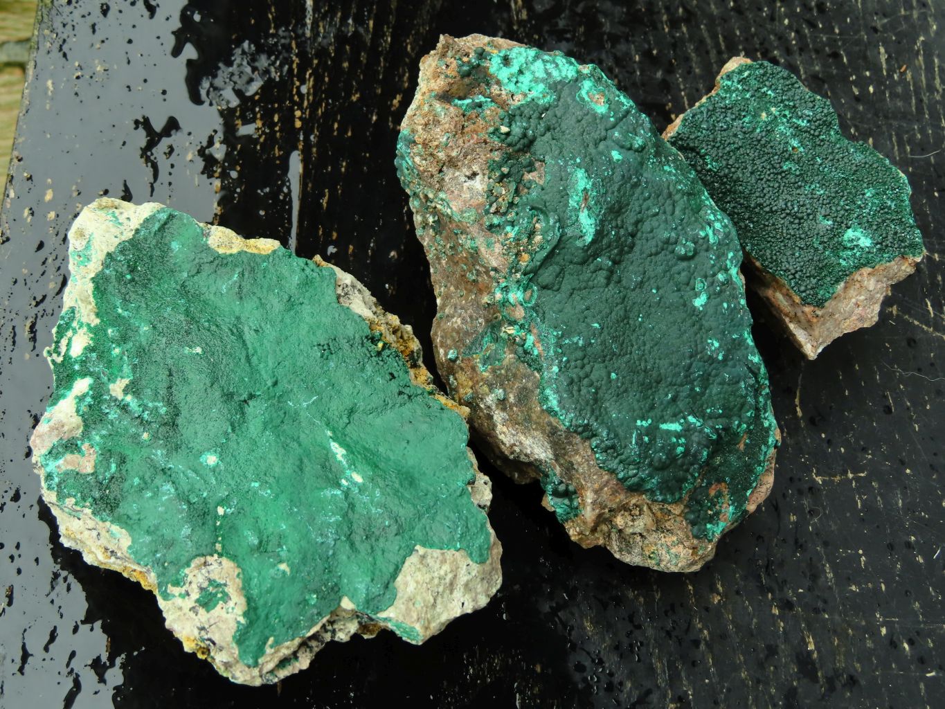 Natural Malachite Specimens x 3 From Tenke Fungurume, Congo - TopRock