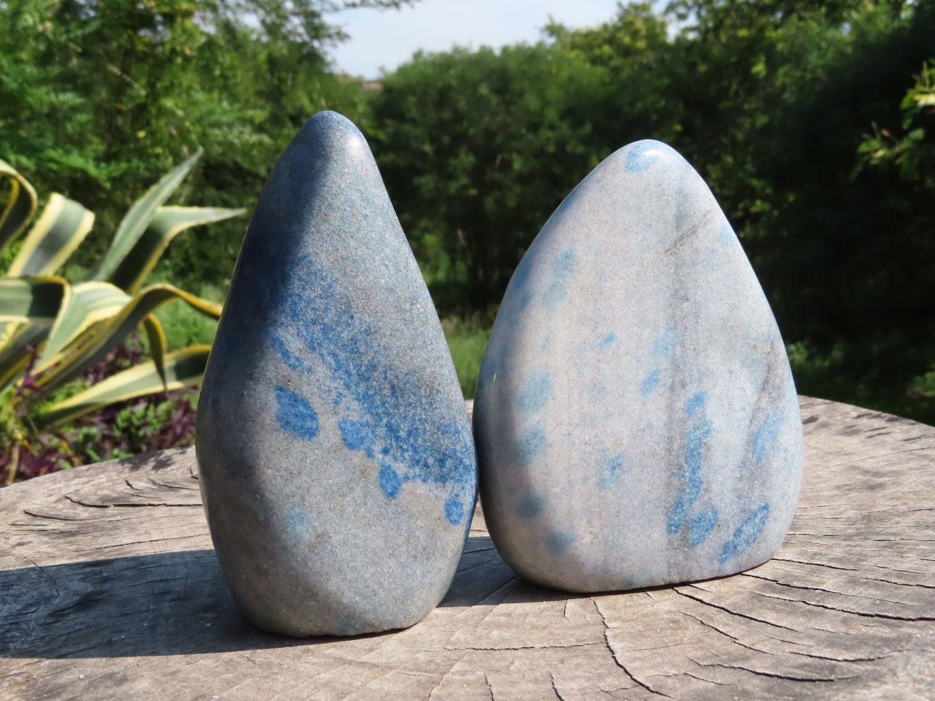 Polished Blue Spotted Spinel Standing Free Forms x 2 From Madagascar - TopRock