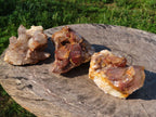 Natural Red Hematoid Quartz Clusters x 3 From Zimbabwe - TopRock
