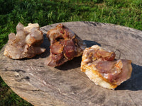 Natural Red Hematoid Quartz Clusters x 3 From Zimbabwe - TopRock