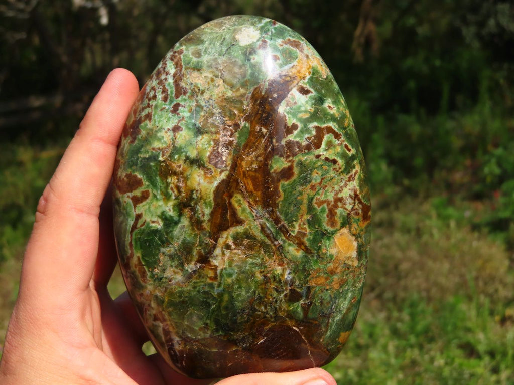 Polished Chrysoprase Standing Free Forms x 3 From Madagascar - TopRock