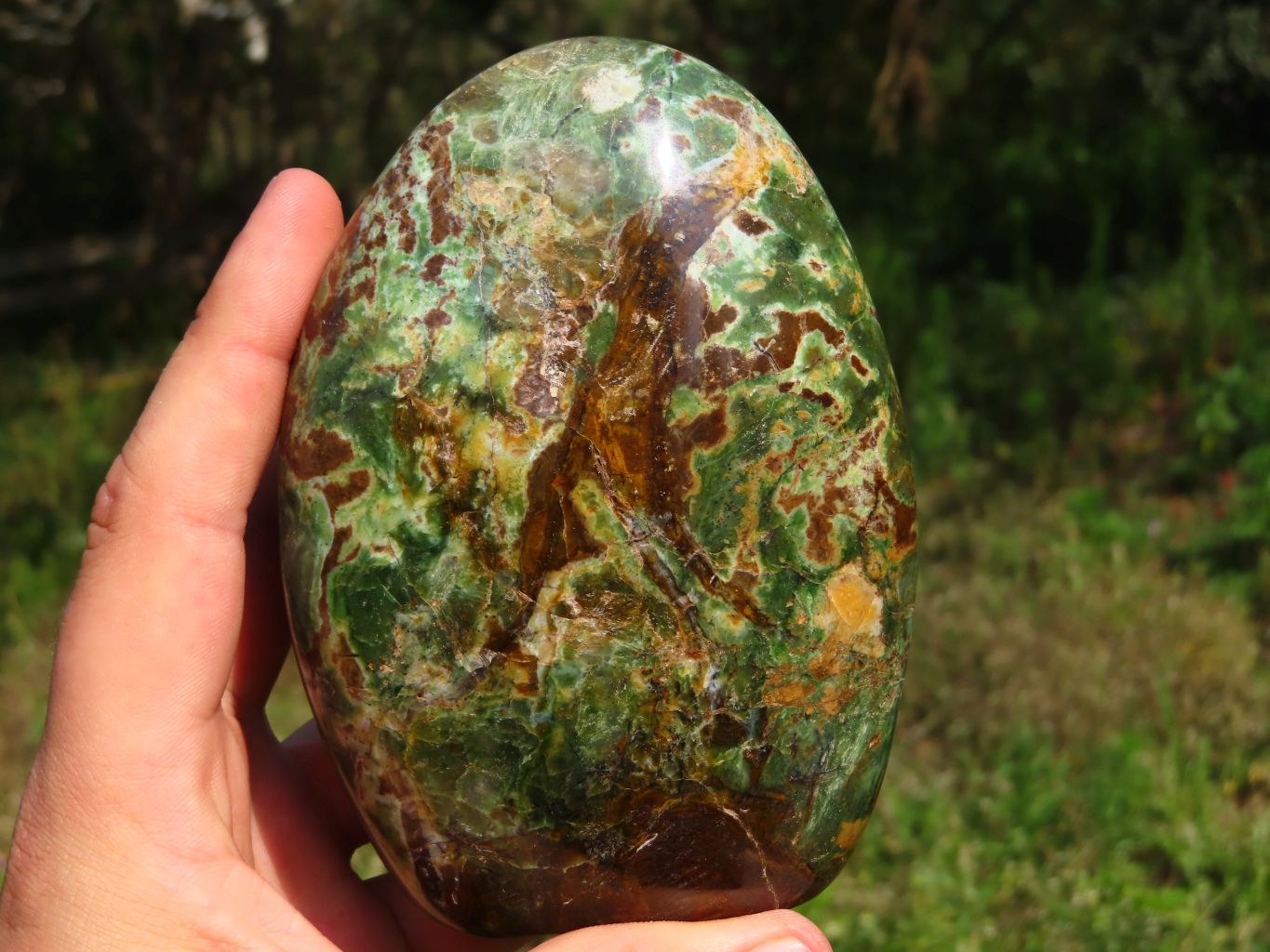 Polished Chrysoprase Standing Free Forms x 3 From Madagascar - TopRock