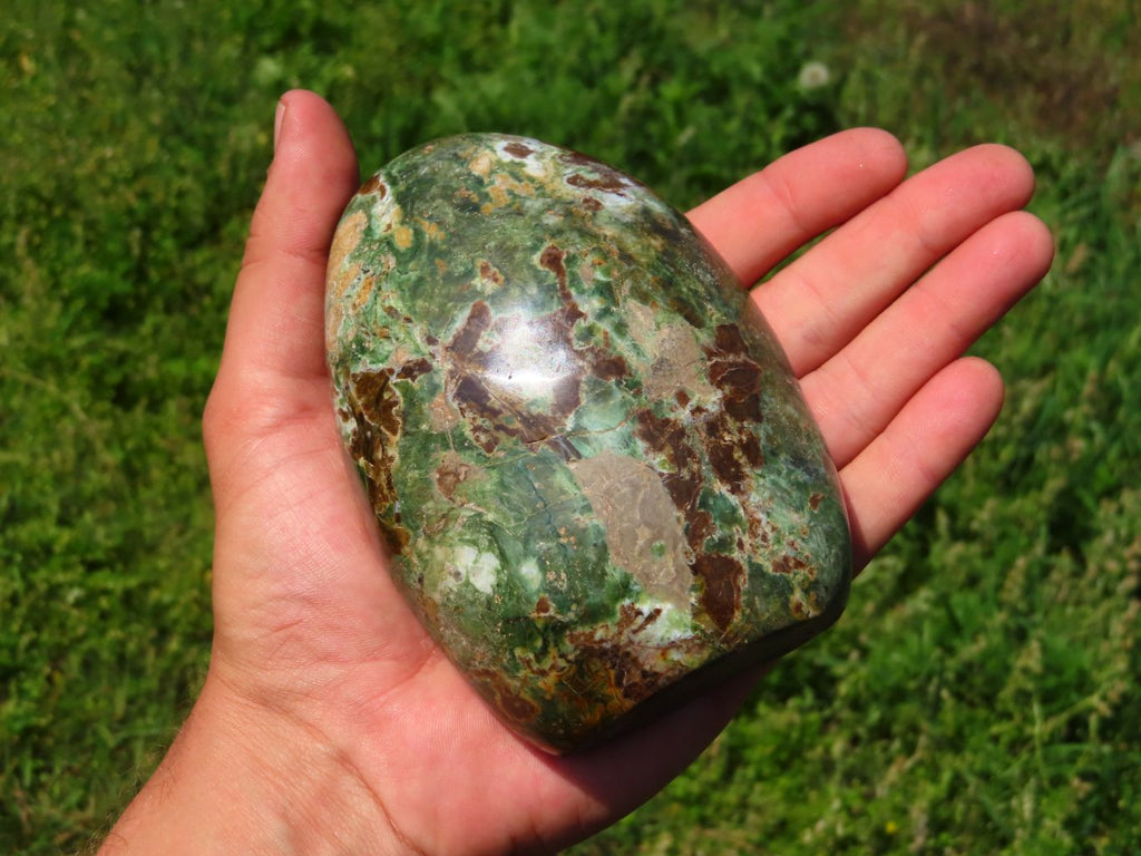 Polished Chrysoprase Standing Free Forms x 3 From Madagascar - TopRock