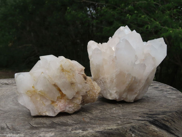 Natural Quartz Crystal Clusters x 2 From Madagascar - TopRock