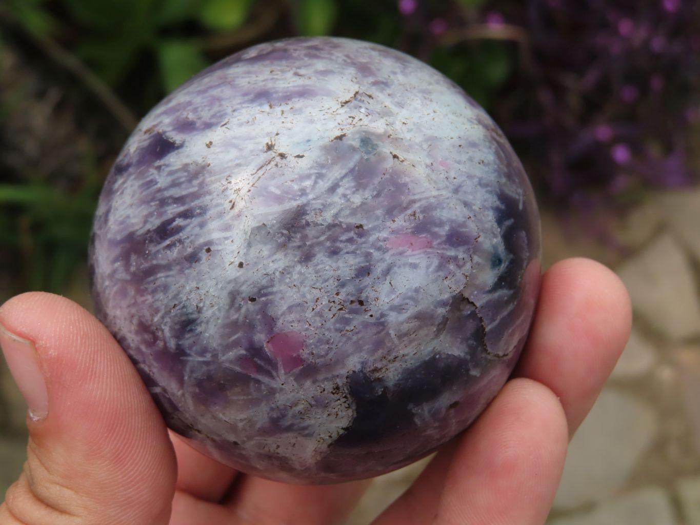 Polished Lepidolite Spheres With Pink Tourmaline x 3 From Madagascar - TopRock