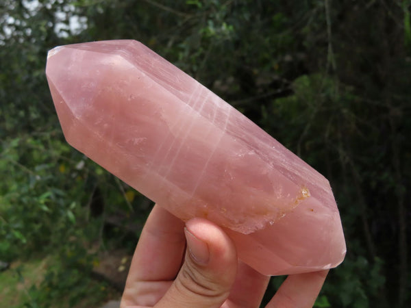 Polished Double Terminated Rose Quartz Points x 6 From Madagascar - TopRock