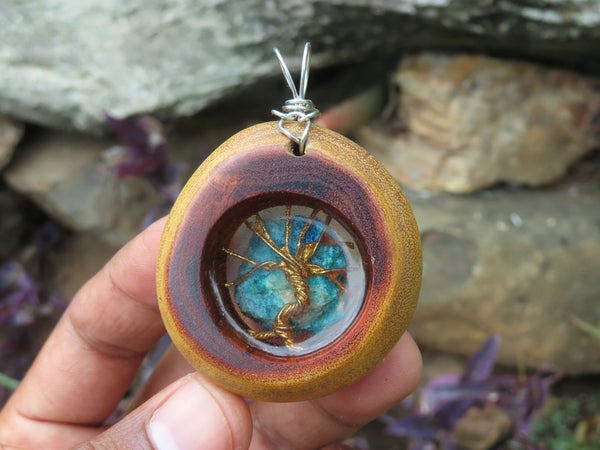 Polished Camel Thorn, Shattuckite & Tree Of Life Pendant - sold per piece From South Africa - TopRock