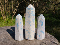 Polished Blue Spotted Spinel Crystal Points x 3 From Madagascar - TopRock