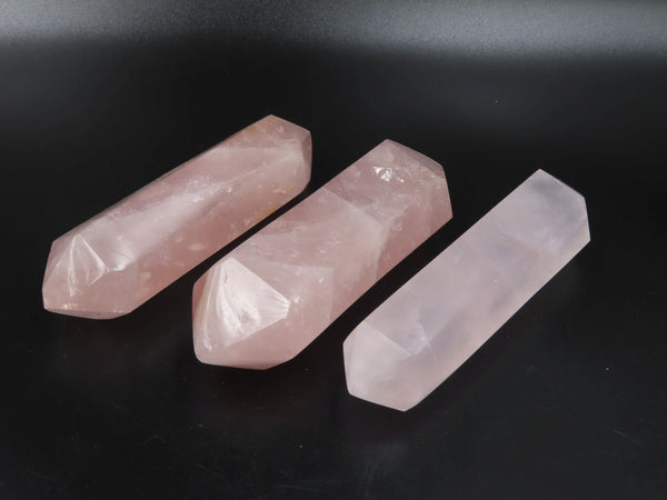 Polished Gemmy Double Terminated Rose Quartz Crystals x 12 From Ambatondrazaka, Madagascar - TopRock