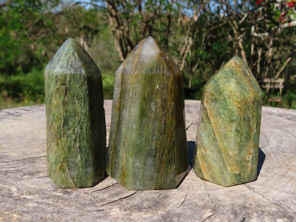 Polished Banded Green Fuchsite Crystal Points x 6 From Madagascar - TopRock