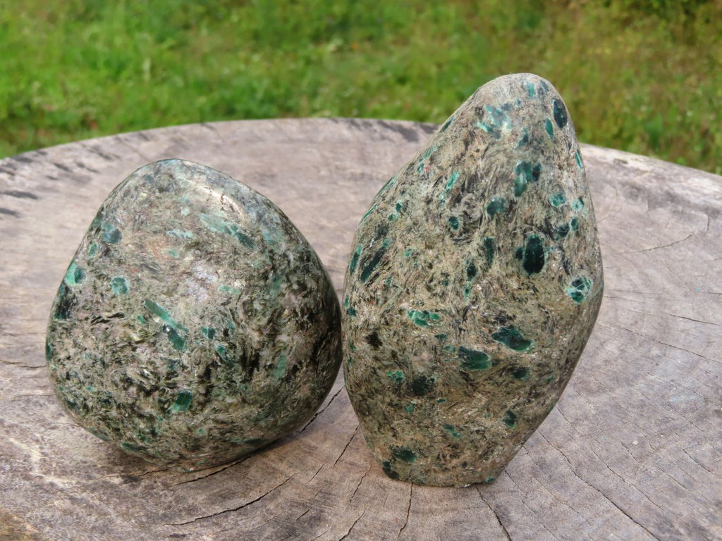 Polished Emeralds In Matrix Standing Free Forms x 2 From Sandawana, Zimbabwe - TopRock