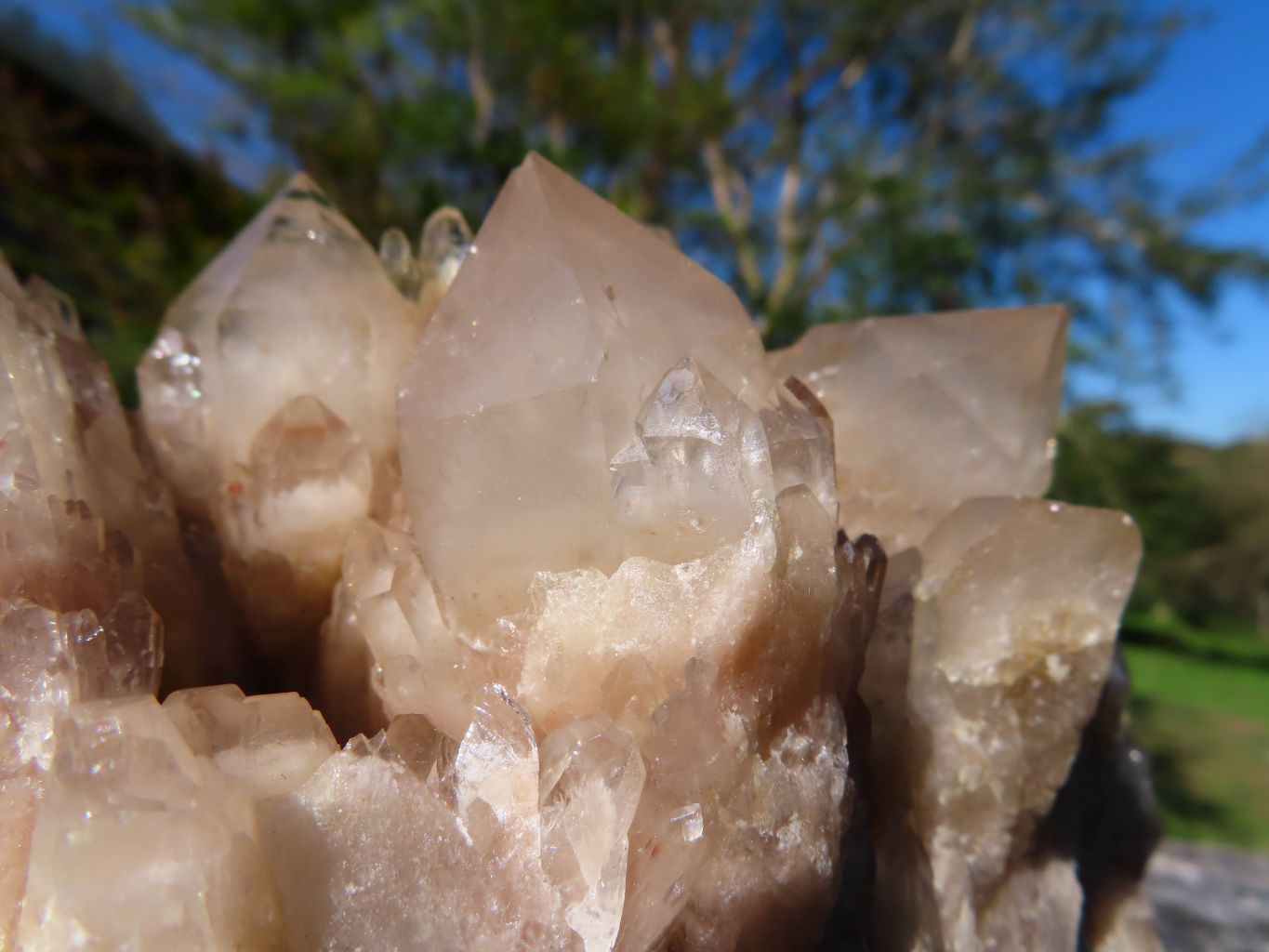 Natural Smokey Phantom Quartz Clusters x 2 From Lwena, Congo - TopRock