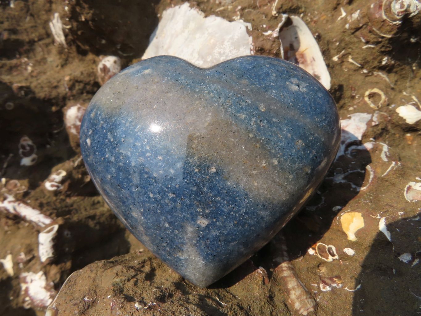 Polished  Lazulite Medium Hearts x 6 From Madagascar - TopRock