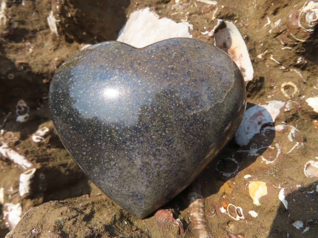 Polished  Lazulite Medium Hearts x 6 From Madagascar - TopRock