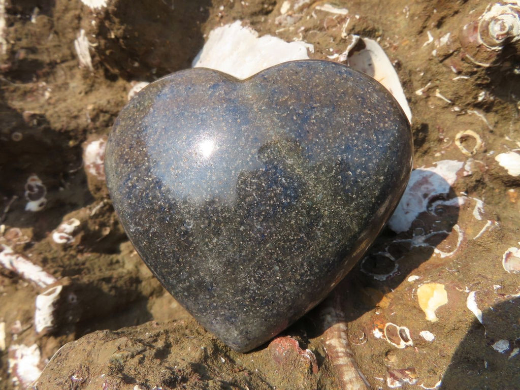 Polished  Lazulite Medium Hearts x 6 From Madagascar - TopRock