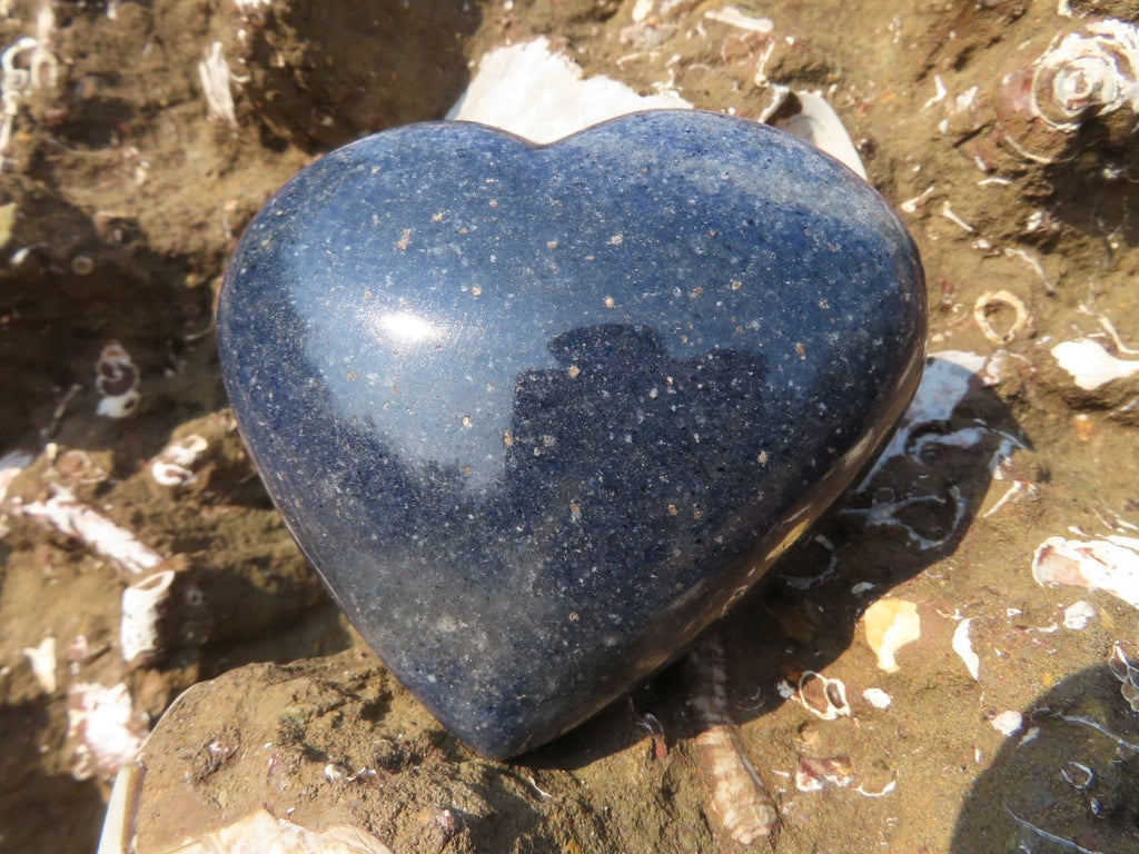 Polished  Lazulite Medium Hearts x 6 From Madagascar - TopRock