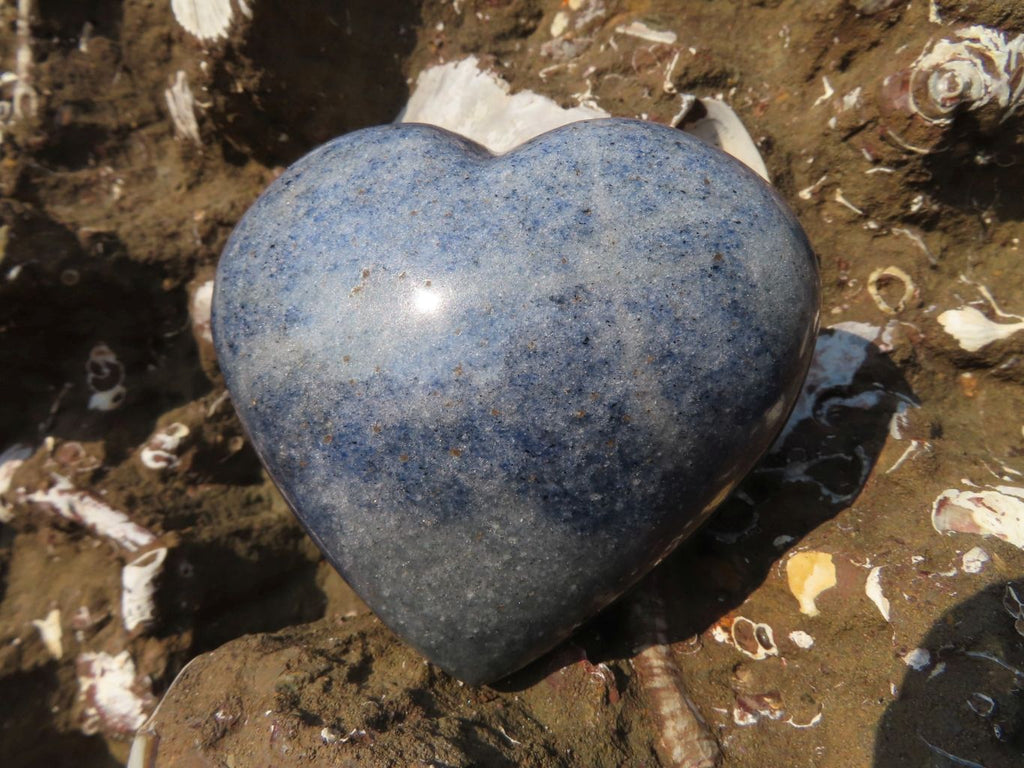 Polished  Lazulite Medium Hearts x 6 From Madagascar - TopRock