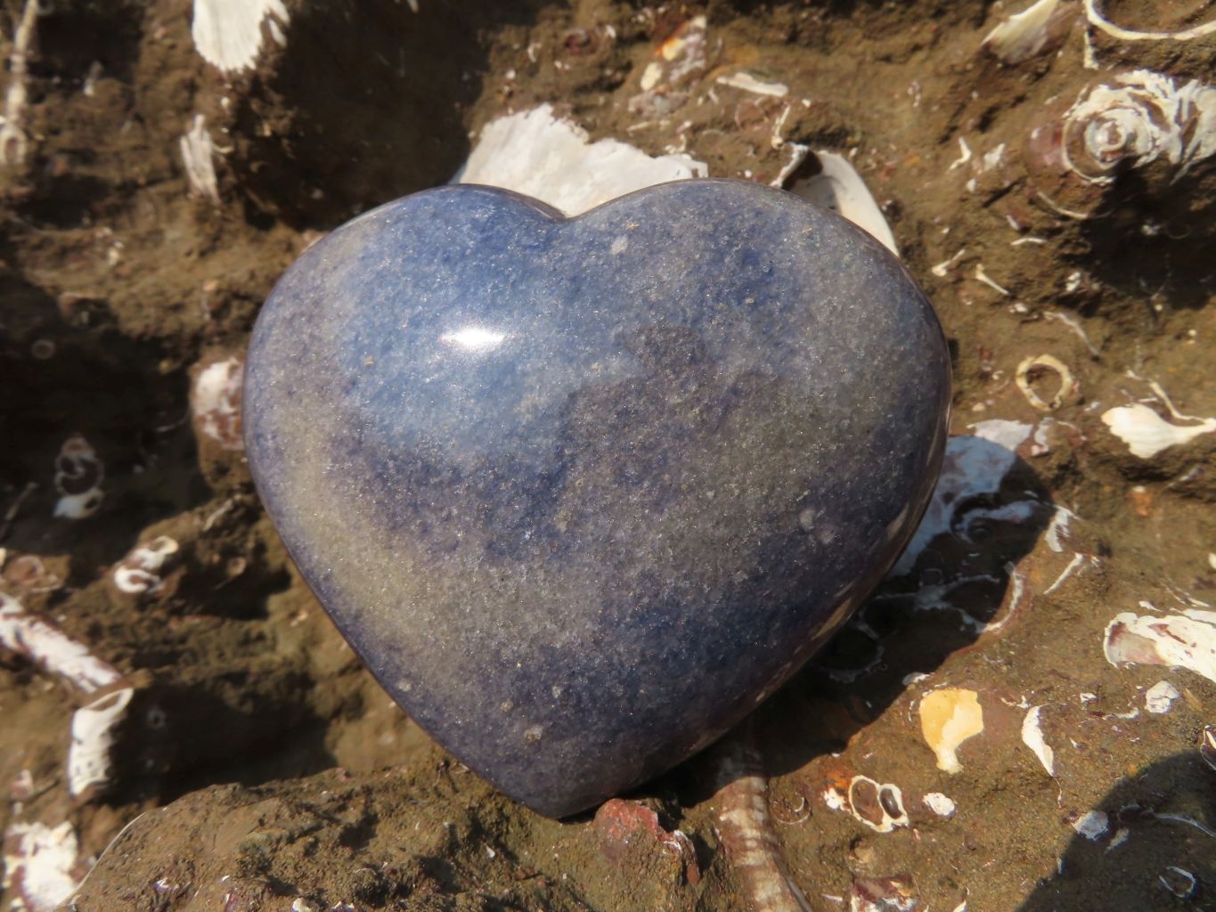 Polished  Lazulite Medium Hearts x 6 From Madagascar - TopRock