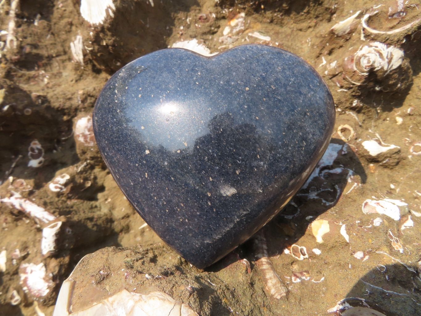 Polished  Lazulite Medium Hearts x 6 From Madagascar - TopRock