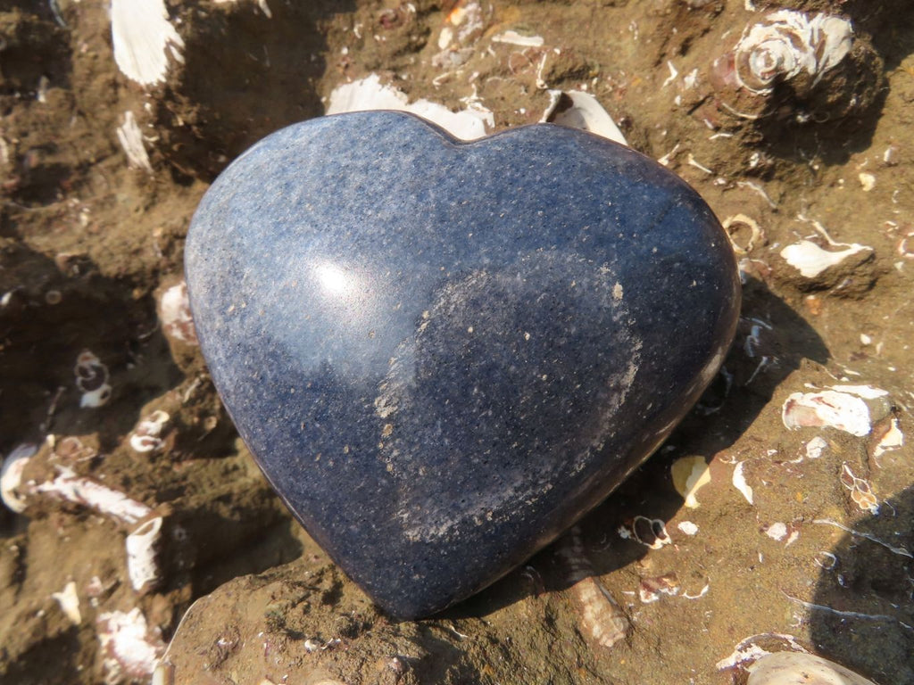 Polished  Lazulite Medium Hearts x 6 From Madagascar - TopRock