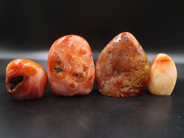 Polished Carnelian Standing Free Forms x 4 From Madagascar - TopRock