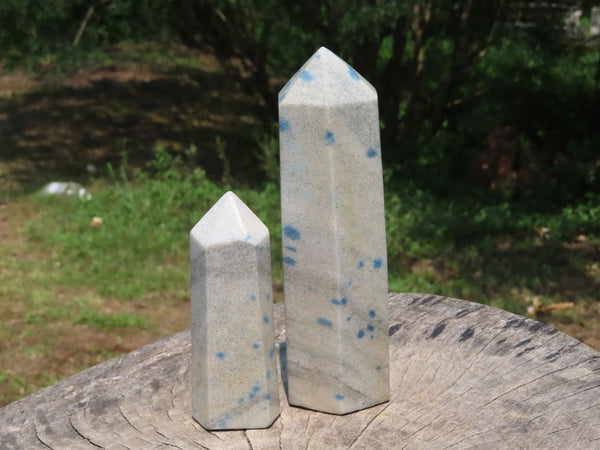 Polished Blue Spotted Spinel Crystal Points x 2 From Madagascar - TopRock