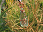 Polished Aqua Silica In Copper Art Wire Wrap  -  sold per piece From South Africa - TopRock