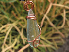 Polished Aqua Silica In Copper Art Wire Wrap  -  sold per piece From South Africa - TopRock