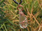 Polished Aqua Silica In Copper Art Wire Wrap  -  sold per piece From South Africa - TopRock