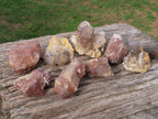 Natural Red Hematoid Phantom Quartz Crystals x 8 From Zimbabwe - TopRock