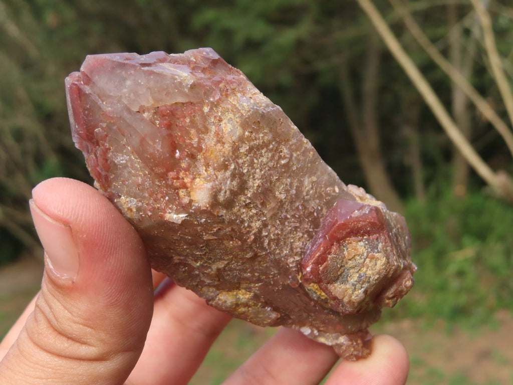Natural Red Hematoid Phantom Quartz Crystals x 8 From Zimbabwe - TopRock