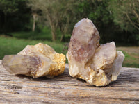 Natural Red Hematoid Phantom Quartz Crystals x 8 From Zimbabwe - TopRock