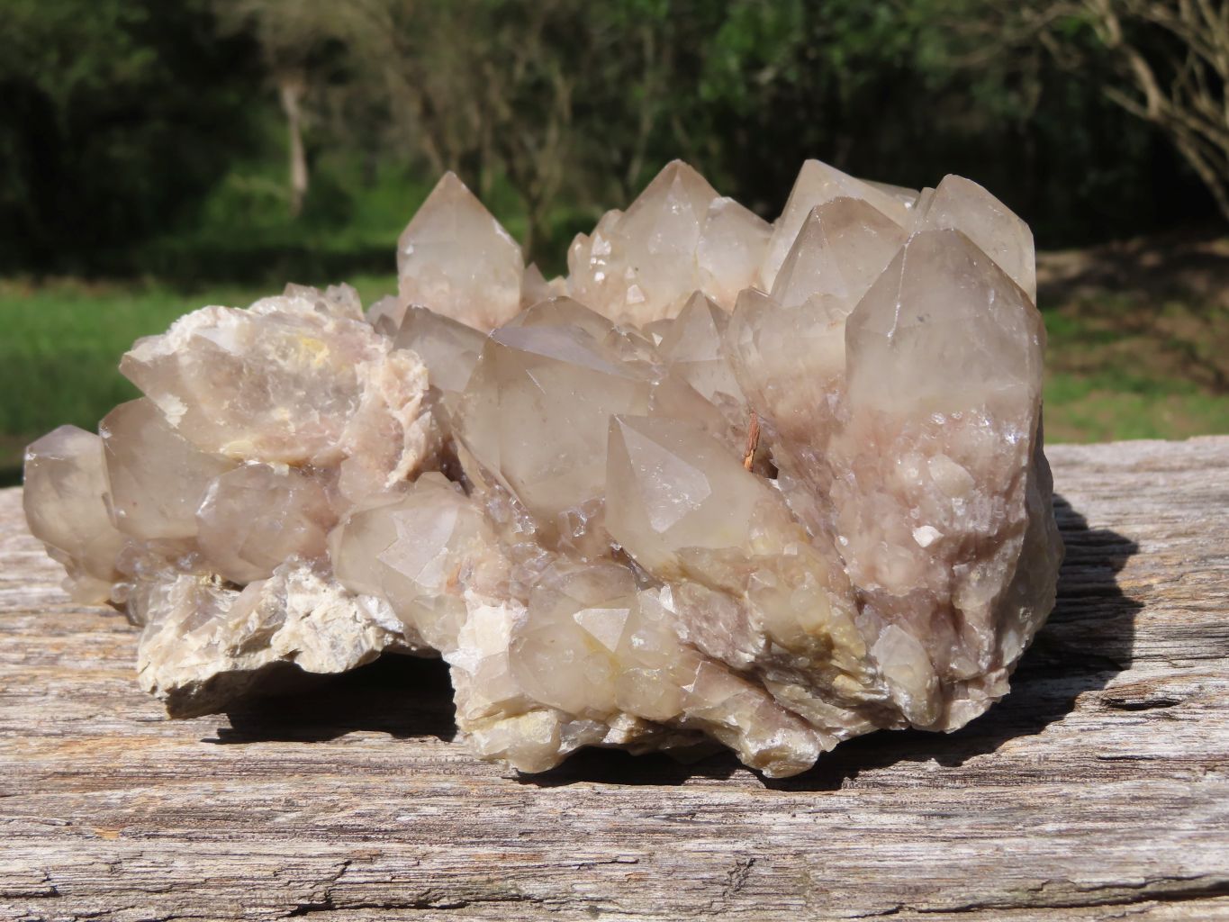 Natural Smokey Cascading Phantom Quartz Cluster x 1 From Luena, Congo - TopRock