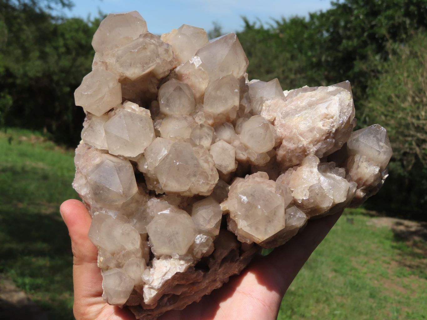 Natural Smokey Cascading Phantom Quartz Cluster x 1 From Luena, Congo - TopRock