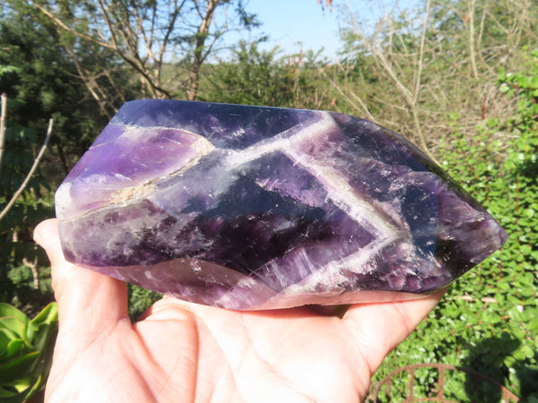 Polished  Chevron Amethyst Crystal Point x 1 From Zambia - TopRock