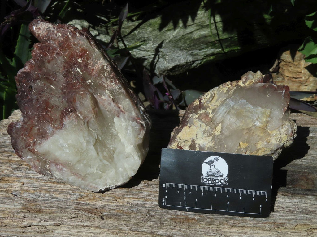 Natural Red Phantom Quartz Crystals  x 2 From Zimbabwe - TopRock