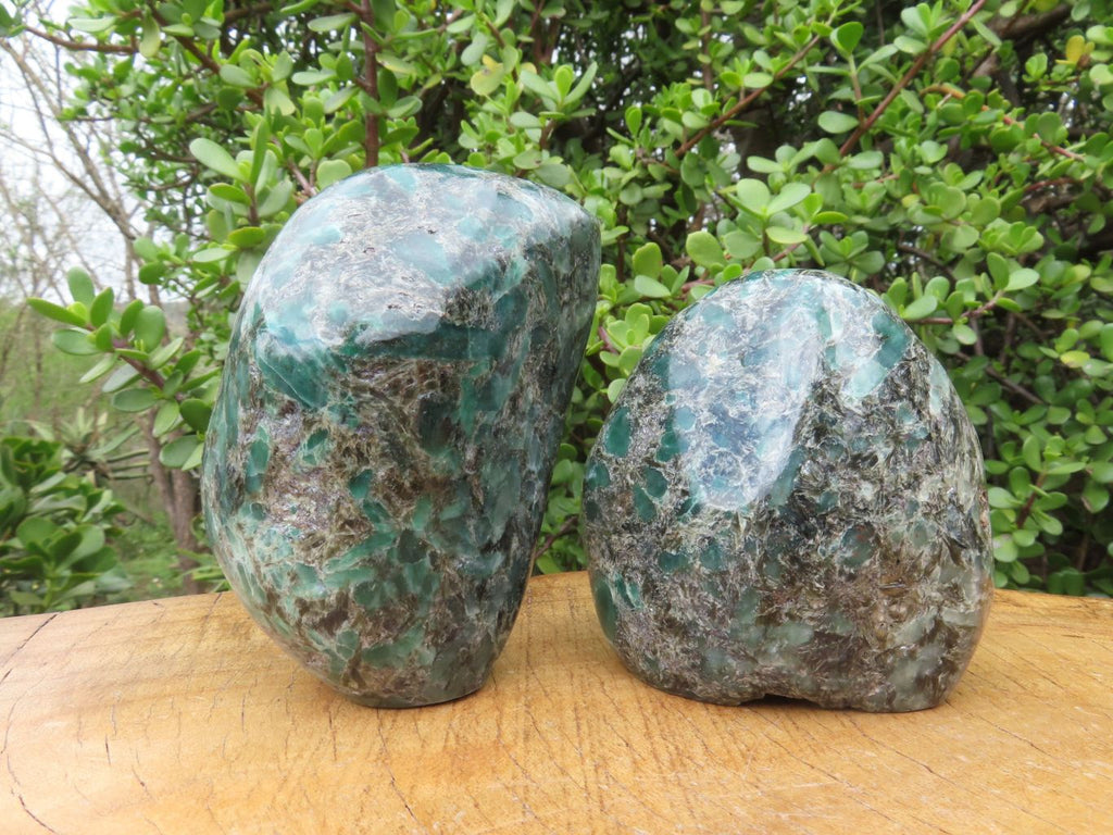 Polished Emeralds In Matrix Free Forms x 2 From Sandawana, Zimbabwe - TopRock