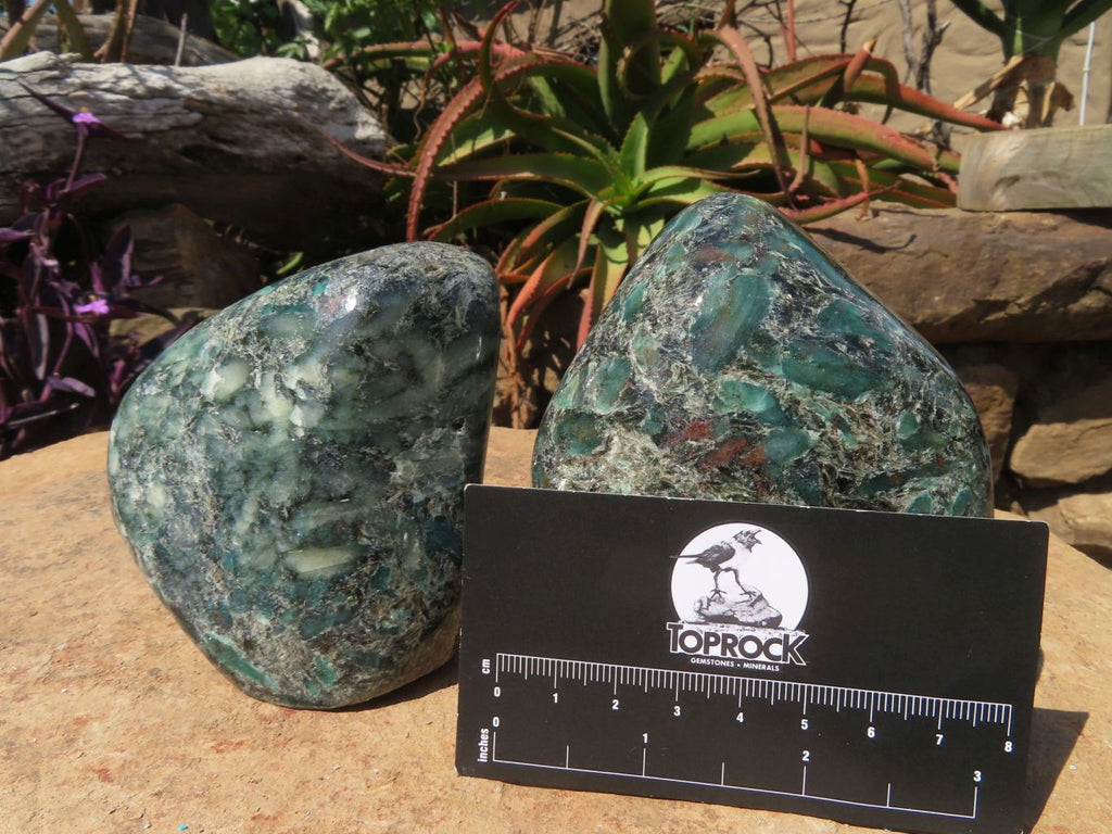 Polished Emeralds In Matrix Free Forms x 2 From Sandawana, Zimbabwe - TopRock