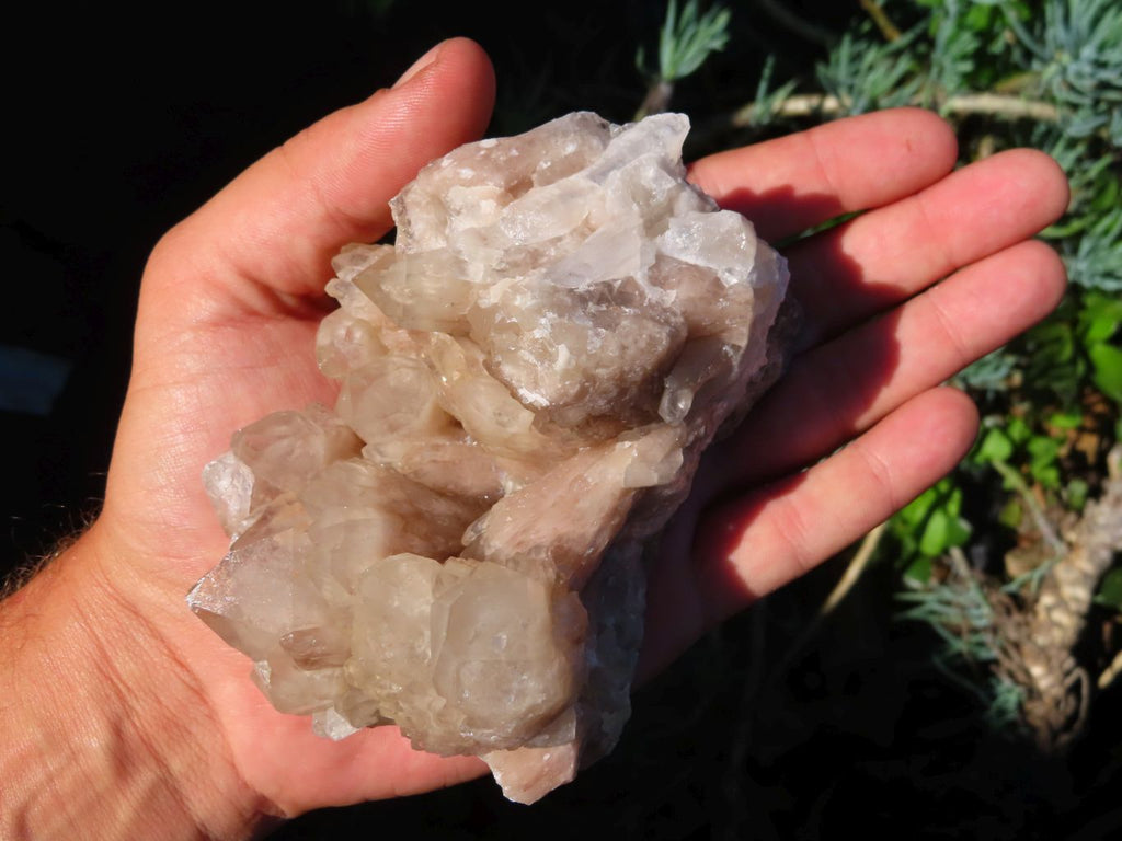 Natural Smokey Phantom Quartz Clusters x 3 From Lwena, Congo - TopRock