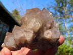 Natural Smokey Phantom Quartz Clusters x 3 From Lwena, Congo - TopRock