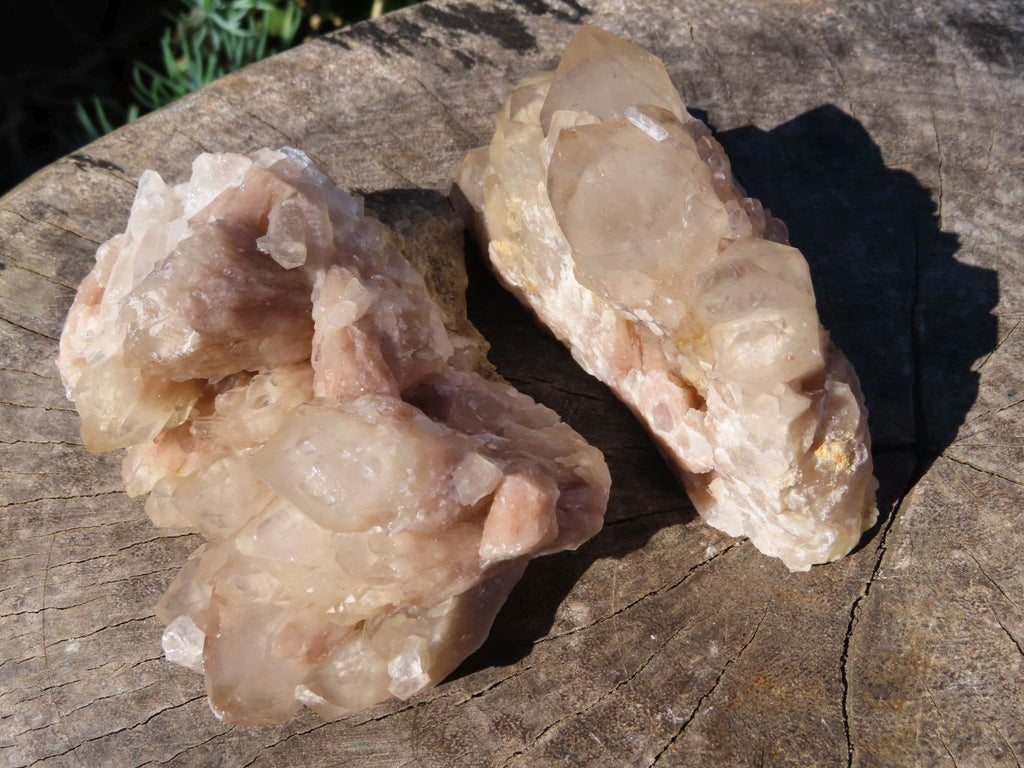 Natural Smokey Phantom Quartz Clusters x 3 From Lwena, Congo - TopRock
