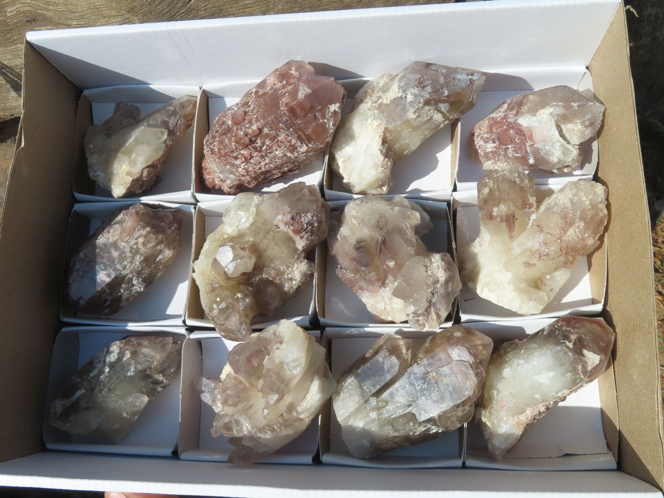Natural Red Hematoid Quartz Crystals  x 12 From Zimbabwe - TopRock