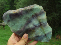 Polished Watermelon Fluorite Slices x 2 From Vis, Namibia - TopRock