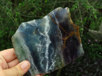 Polished Watermelon Fluorite Slices x 2 From Vis, Namibia - TopRock