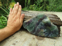 Polished Watermelon Fluorite Slices x 2 From Vis, Namibia - TopRock