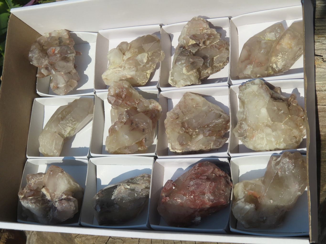 Natural Red Hematoid Phantom Quartz Clusters x 12 From Karoi, Zimbabwe - TopRock