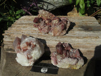 Natural Red Hematoid Quartz Clusters x 3 From Karoi, Zimbabwe - TopRock