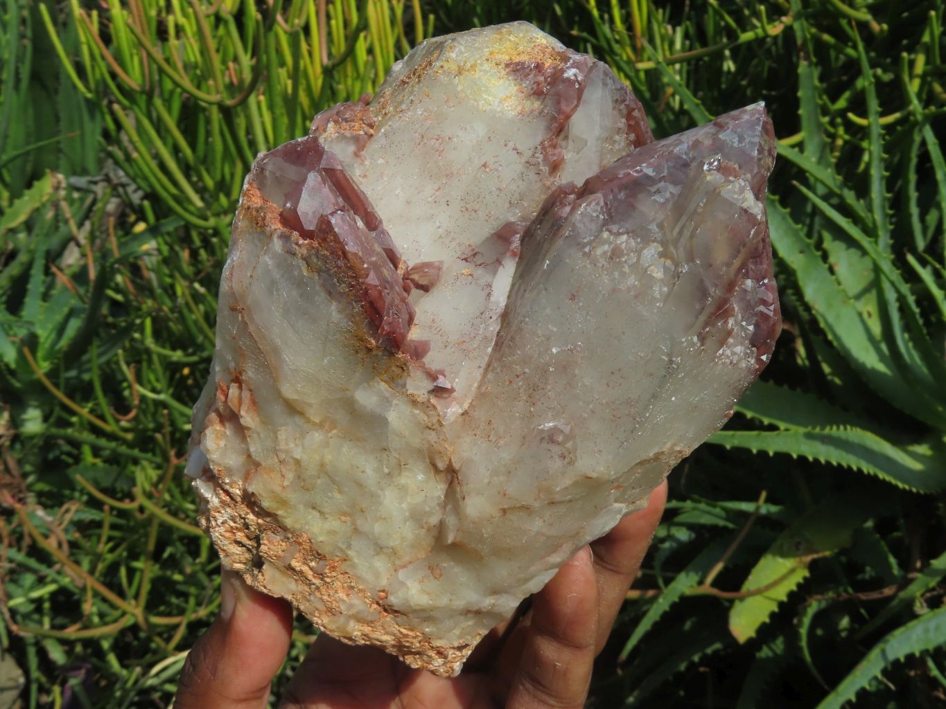 Natural Cascading Termination Red Hematite Quartz Clusters x 2 From Karoi, Zimbabwe - TopRock