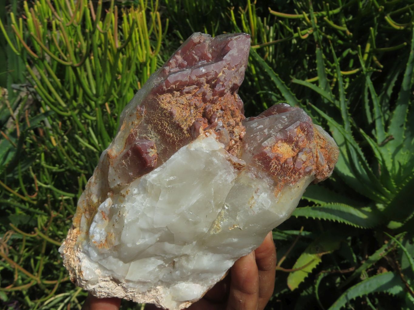 Natural Cascading Termination Red Hematite Quartz Clusters x 2 From Karoi, Zimbabwe - TopRock