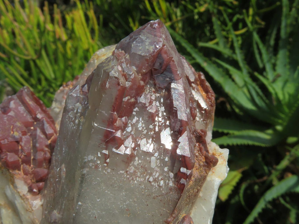 Natural Cascading Termination Red Hematite Quartz Clusters x 2 From Karoi, Zimbabwe - TopRock